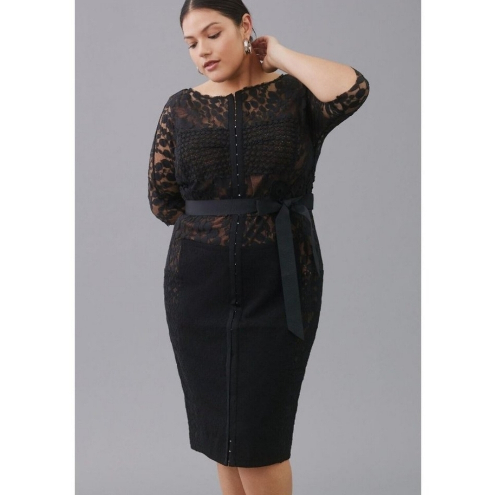 Byron Lars Carissima Sheath in Black Dress 18W